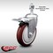 Service Caster 5 Inch SS Maroon Polyurethane 12mm Threaded Stem Caster Total Lock Brake SCC SCC-SSTSTTL20S514-PPUB-MRN-M1215 - alternate 1